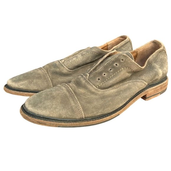 FRYE Oxford Shoes Charcoal Brown Gray Suede Leather Mens US Size 10.5D - Picture 3 of 13